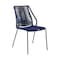 Armen Living Clip Indoor Outdoor Stackable Steel Dining Chair with Blue Rope, PK2 LCCPSIBLUE - alternate 2